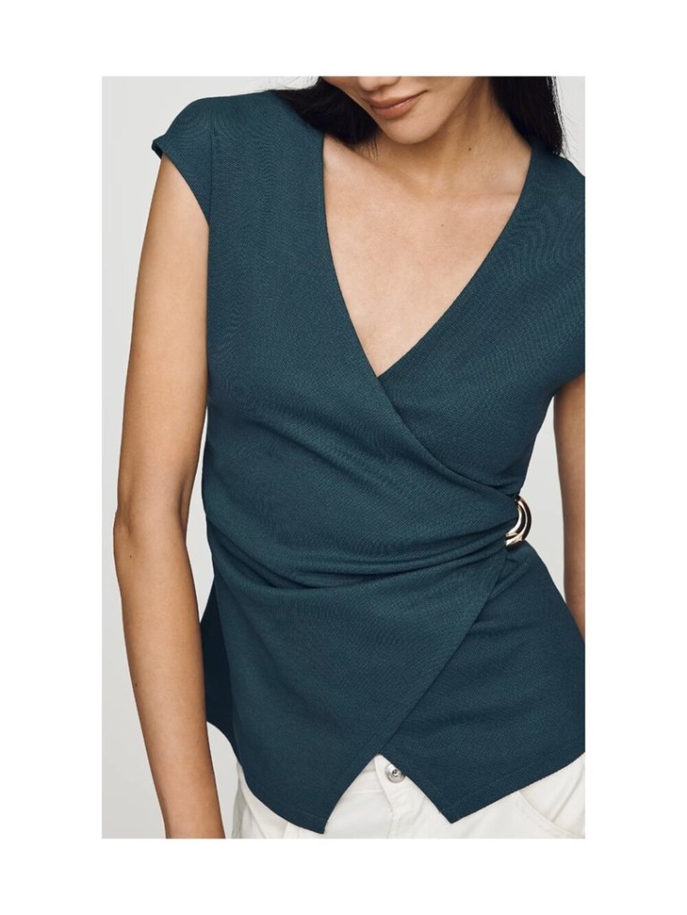 Maeve Green Sleeveless Wrap Top Size S NWT